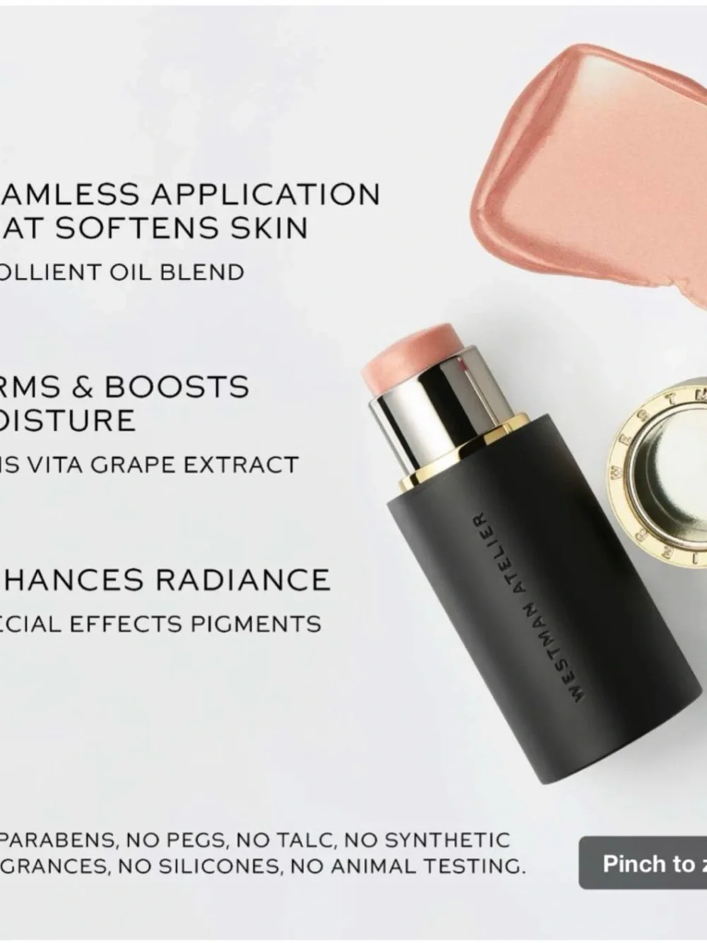 Westman Atelier Lit Up Glassy Highlighter Stick & Baby Cheeks Blush Stick -Petal